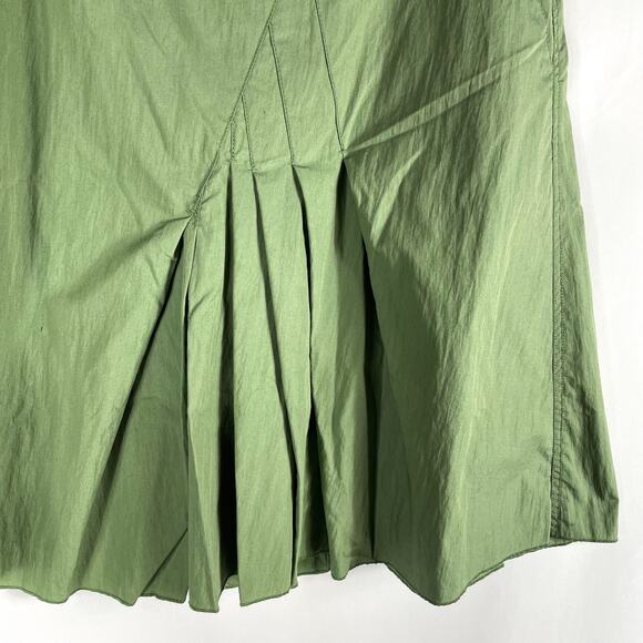 Magaschoni Skirt Pleated Green Pockets A-Line Zip Y2K Retro 90s Sz L - Picture 2 of 5